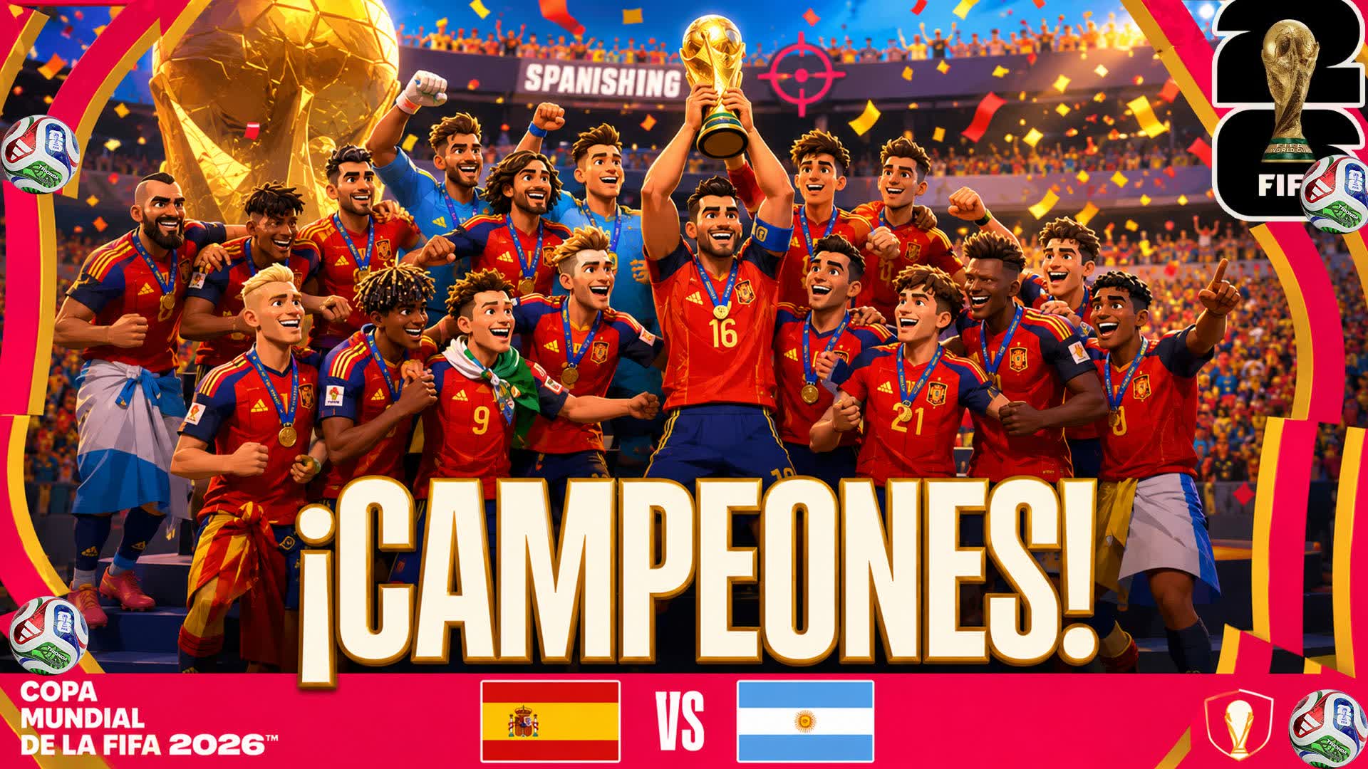 ESPAÑA CAMPEÓN DEL MUNDO 2026 FELICIDADE