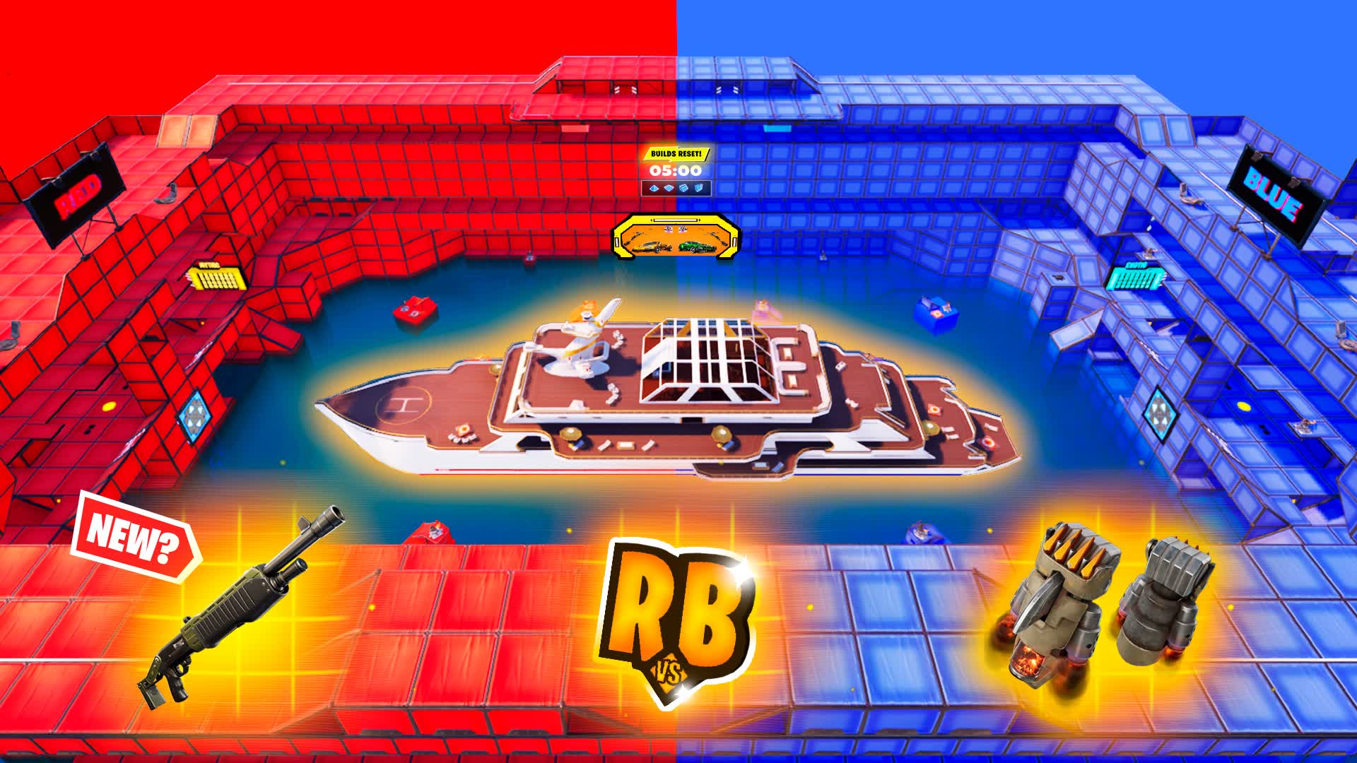 YACHT RED VS BLUE 2 🔴🔵 ALL WEAPONS FFA