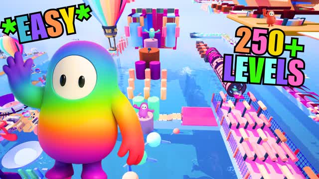 VERY EASY FALL GUYS 250+ OBBY PARKOUR🌈
