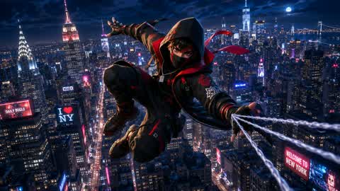Spider man at night