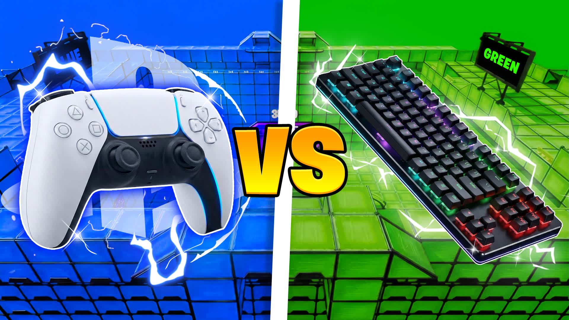 CONTROLLER VS KEYBOARD 🔵BLUE VS GREEN🟢