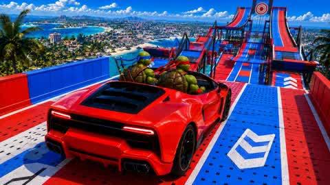 Track Driving - Mega Ramp - Car Game
