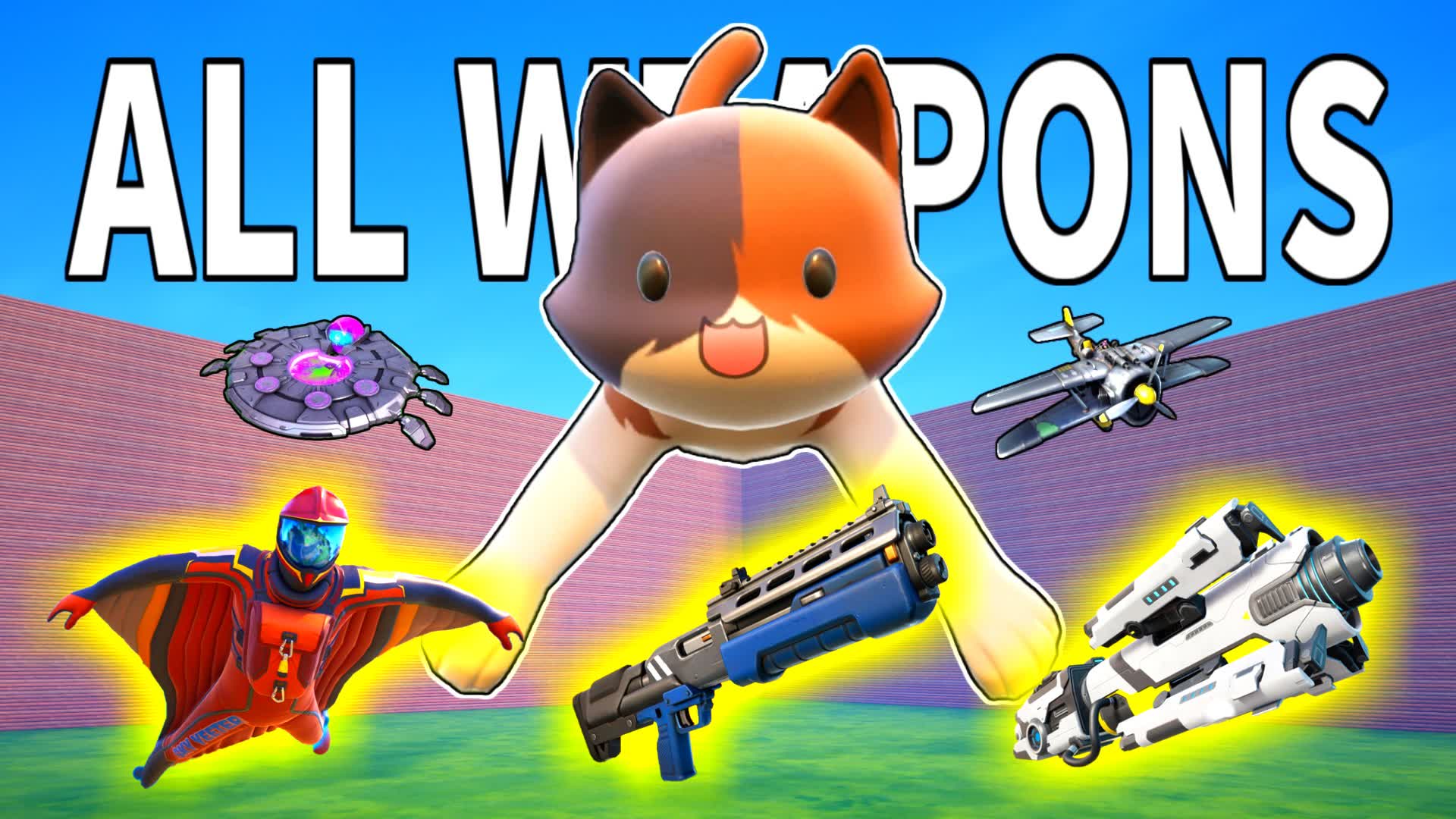 ALL WEAPONS キットの乱戦場＆新武器、建築、乗り物、アスレ練習マップ