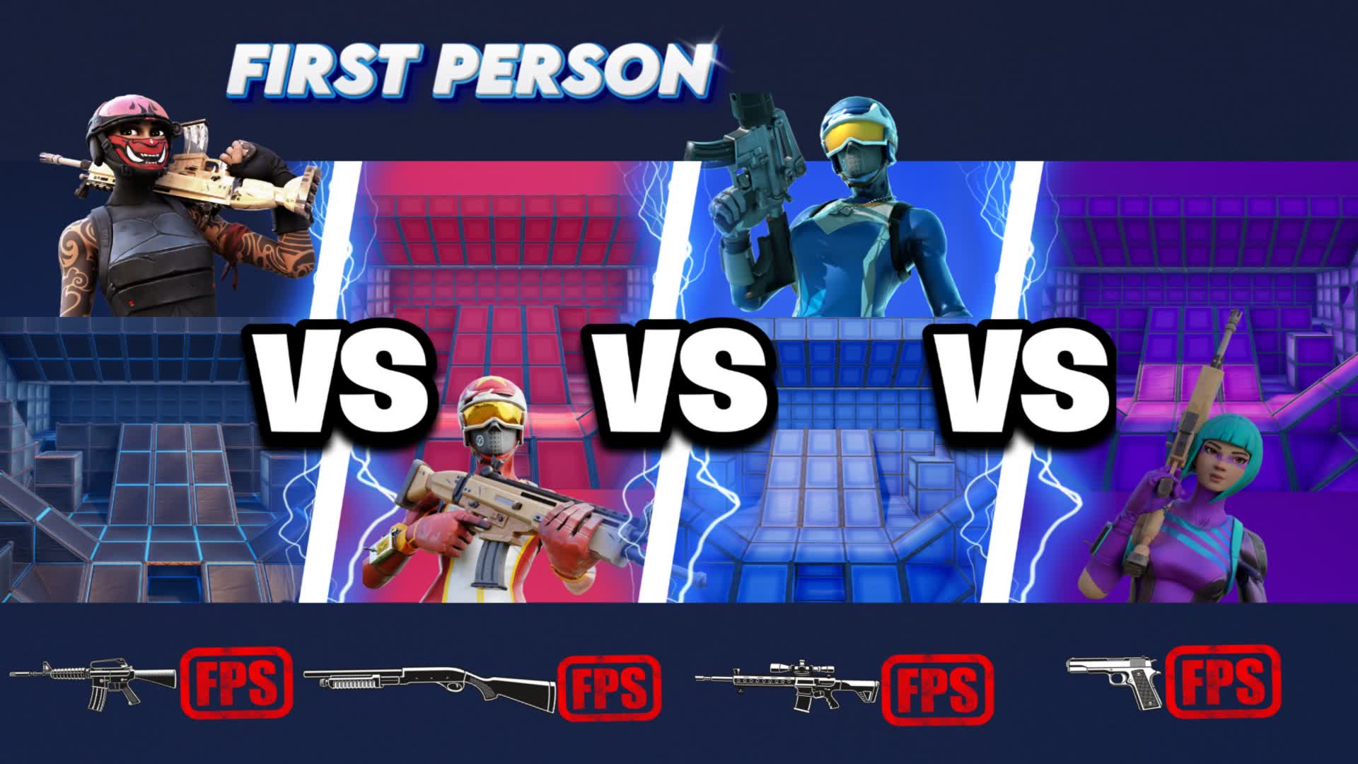 FPS : RED🔴VS BLUE🔵VS Black⚫VS PURPLE🟣