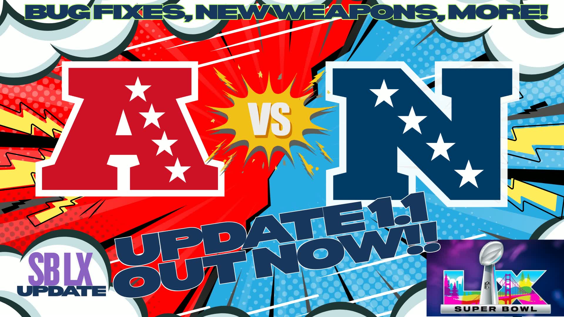 AFC vs NFC (red vs blue)