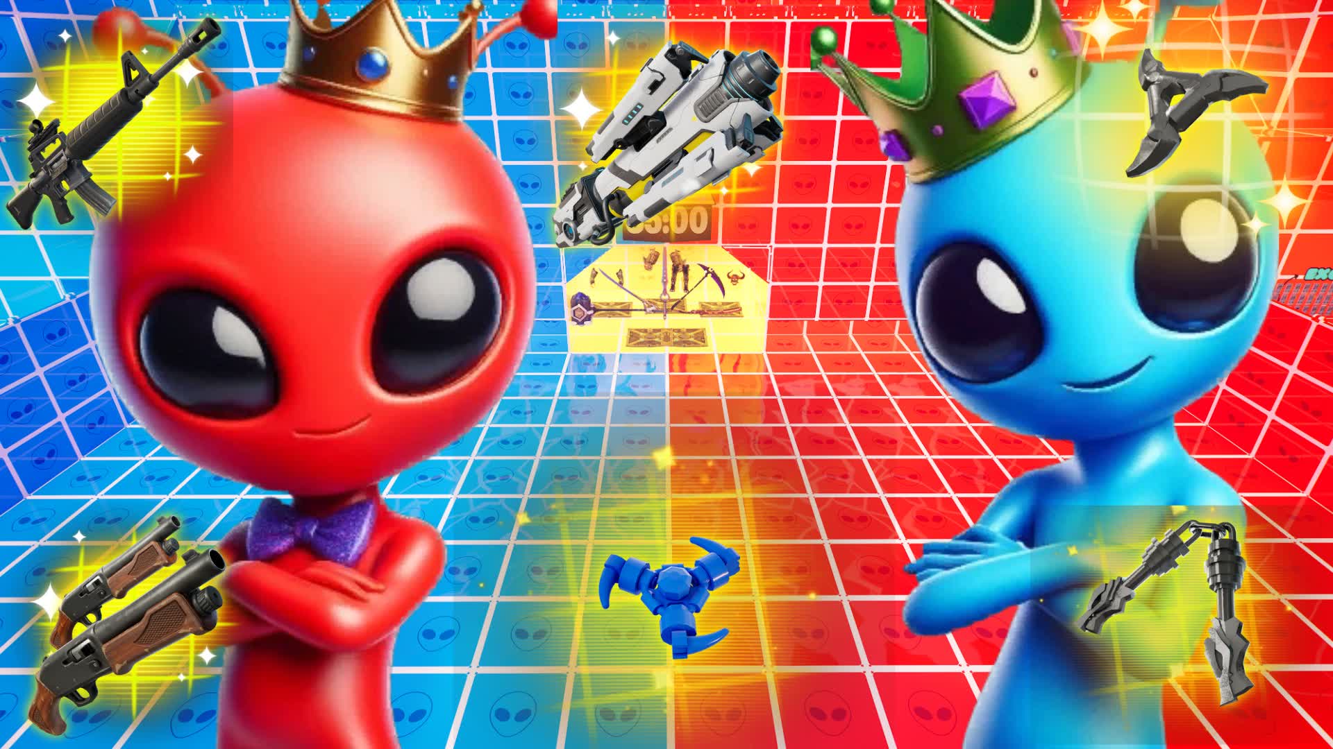 ALIEN VERMELHO VS AZUL🔵🔴