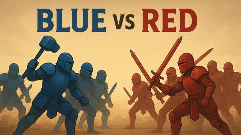 BLUE VS RED (5 VS 5) (SWORD VS HAMMER)