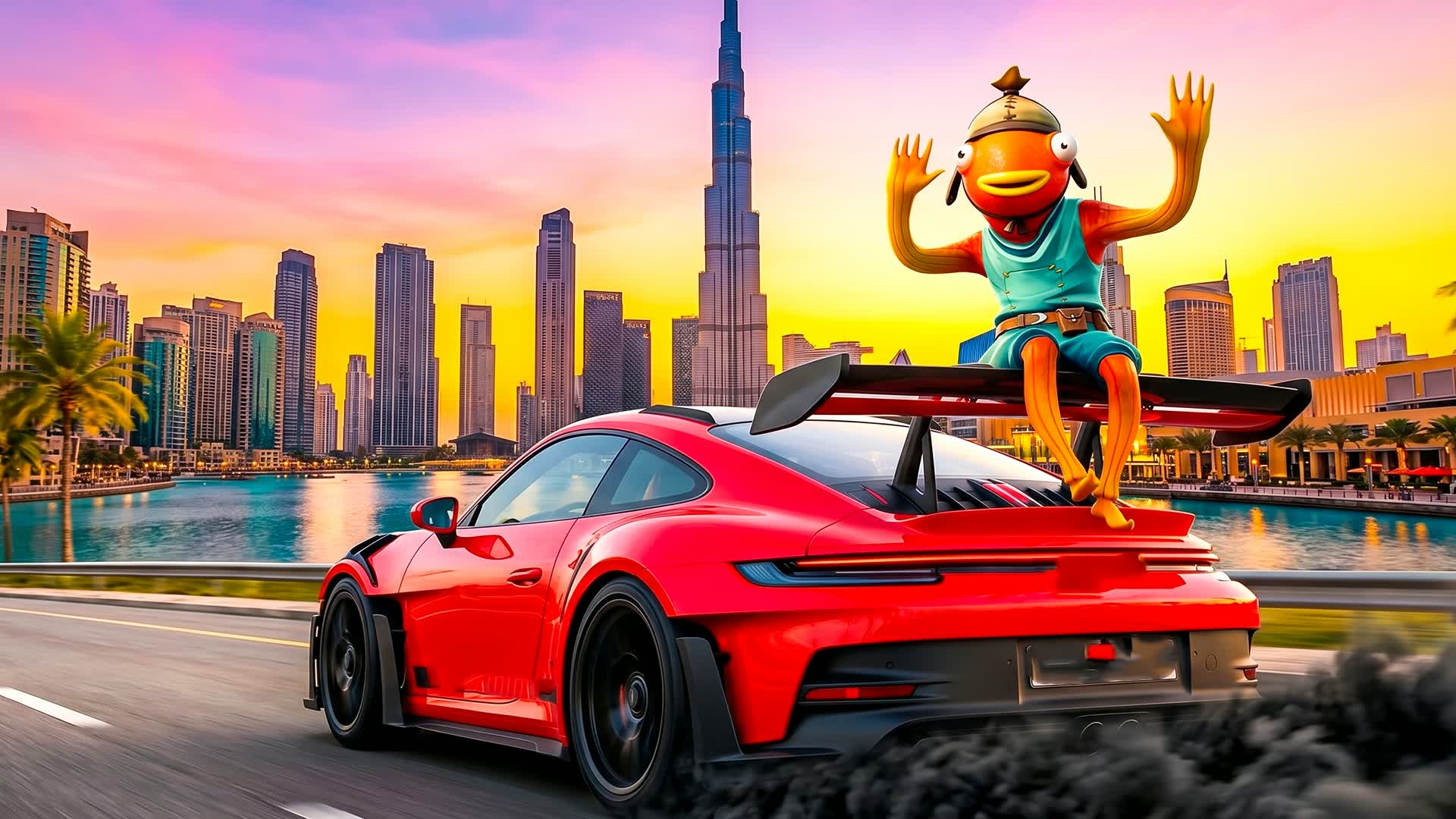 Fishstick's Sunset Drift 🏎️🐟