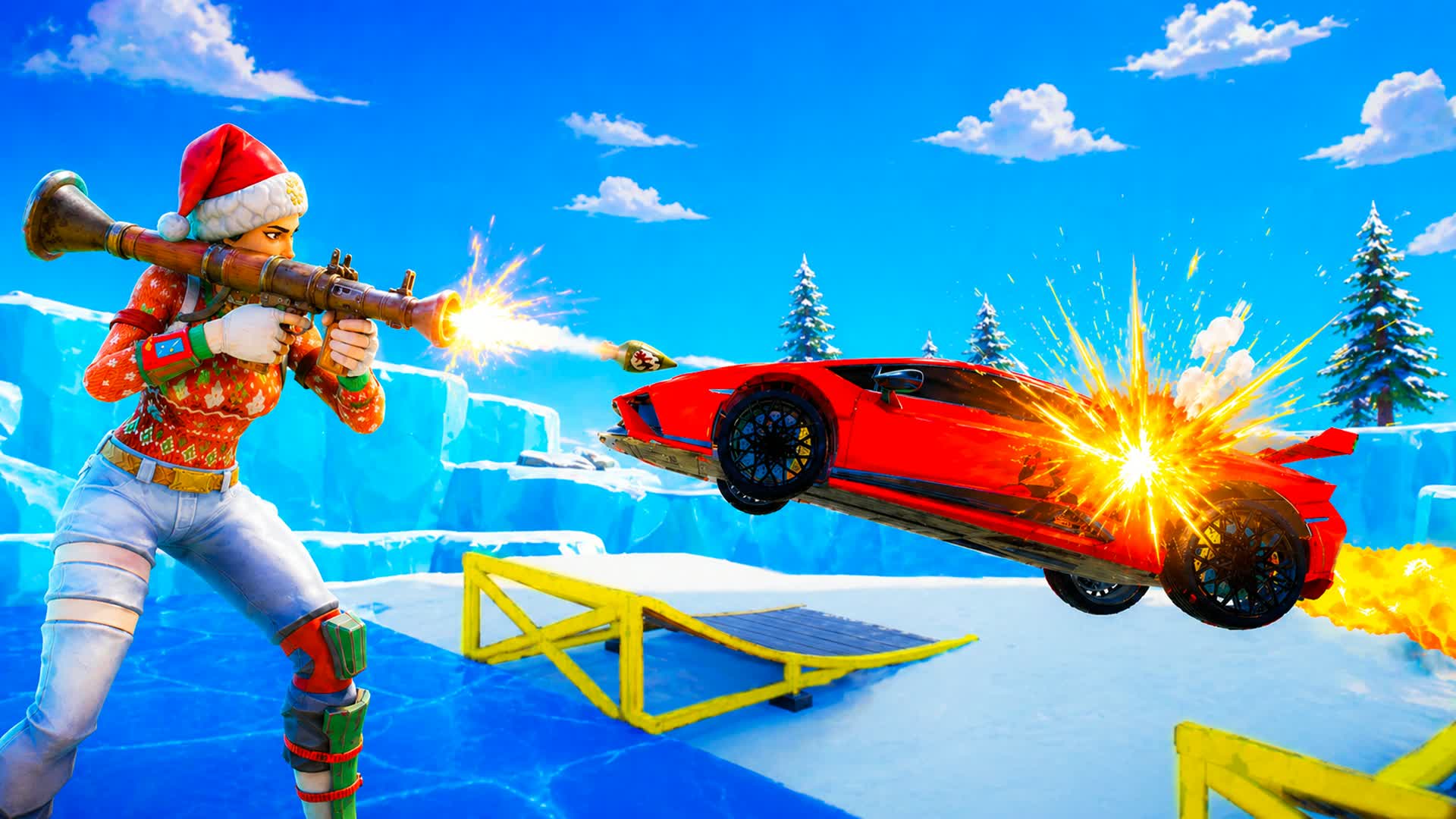 Crazy Winter Rockets VS Cars Reload