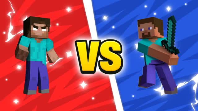 HEROBRINE VS STEVE CRAZY RED VS BLUE