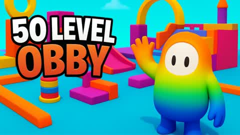 🌈FALL GUYS 50+ PARKOUR OBBY