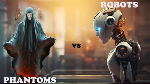 ROBOTS vs PHANTOMS (GHOSTS) in BOX 🤖👻