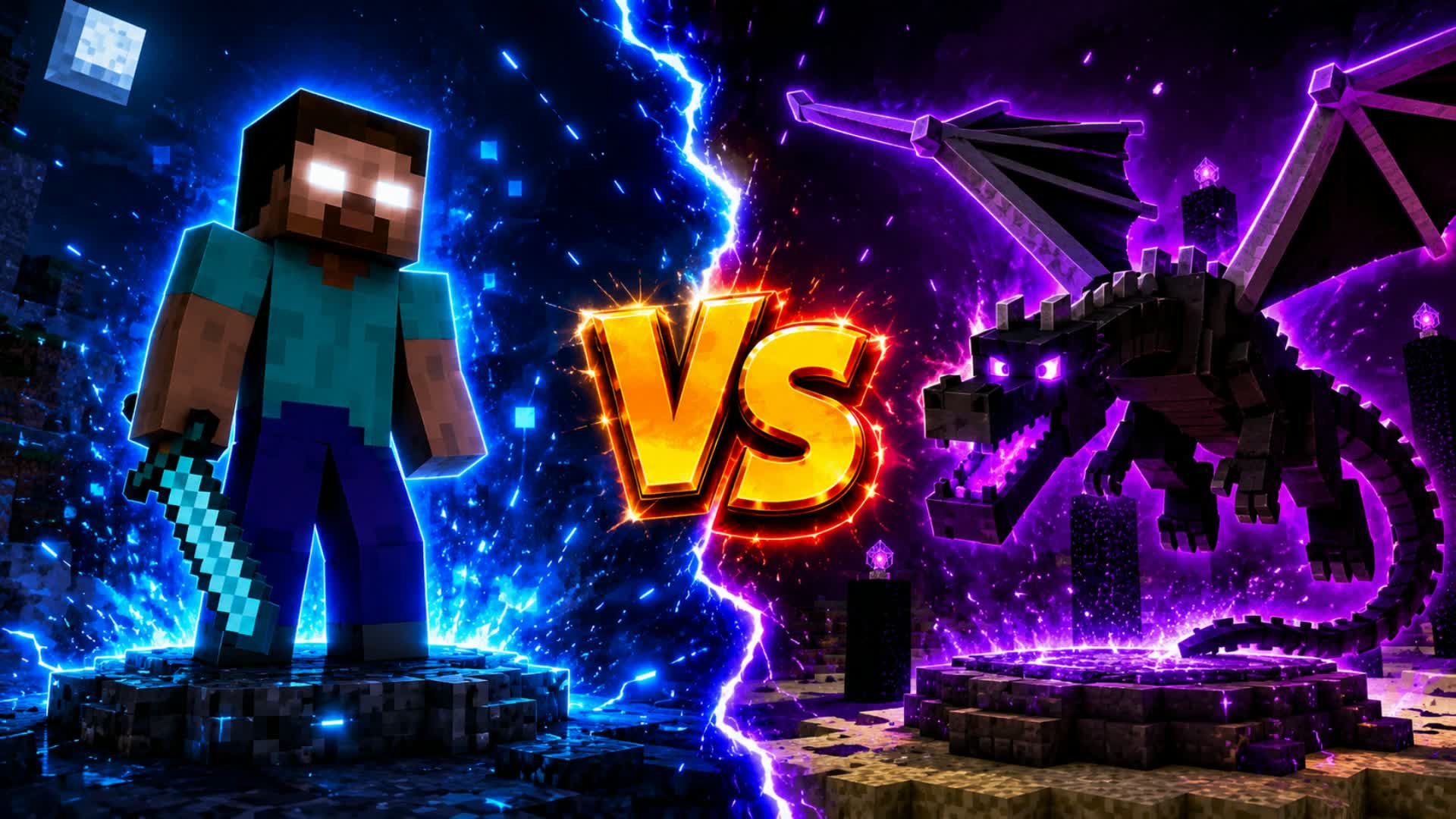 SUPER HEROBRINE VS ENDER DRAGON 🔴🔵