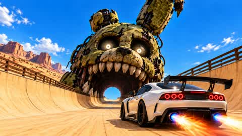 CAR DRIVE CITY RAMP JUMP HORROR
