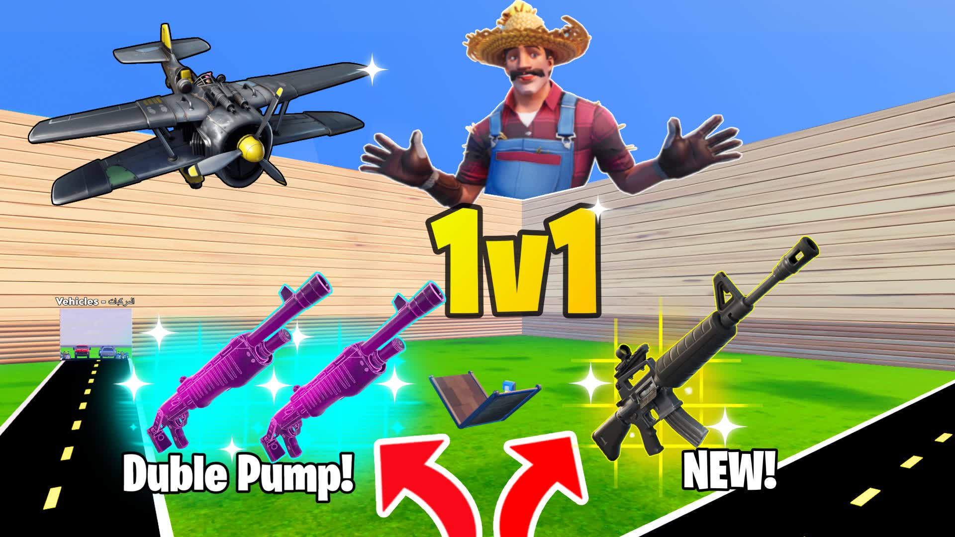 1V1 GUN AND CARS [X123]