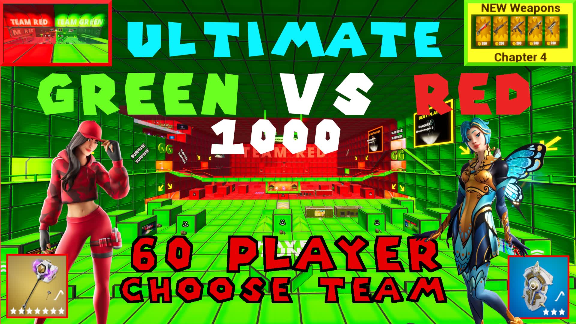 GREEN vs. RED 1000 796115186705 by NonteXt Fortnite.GG