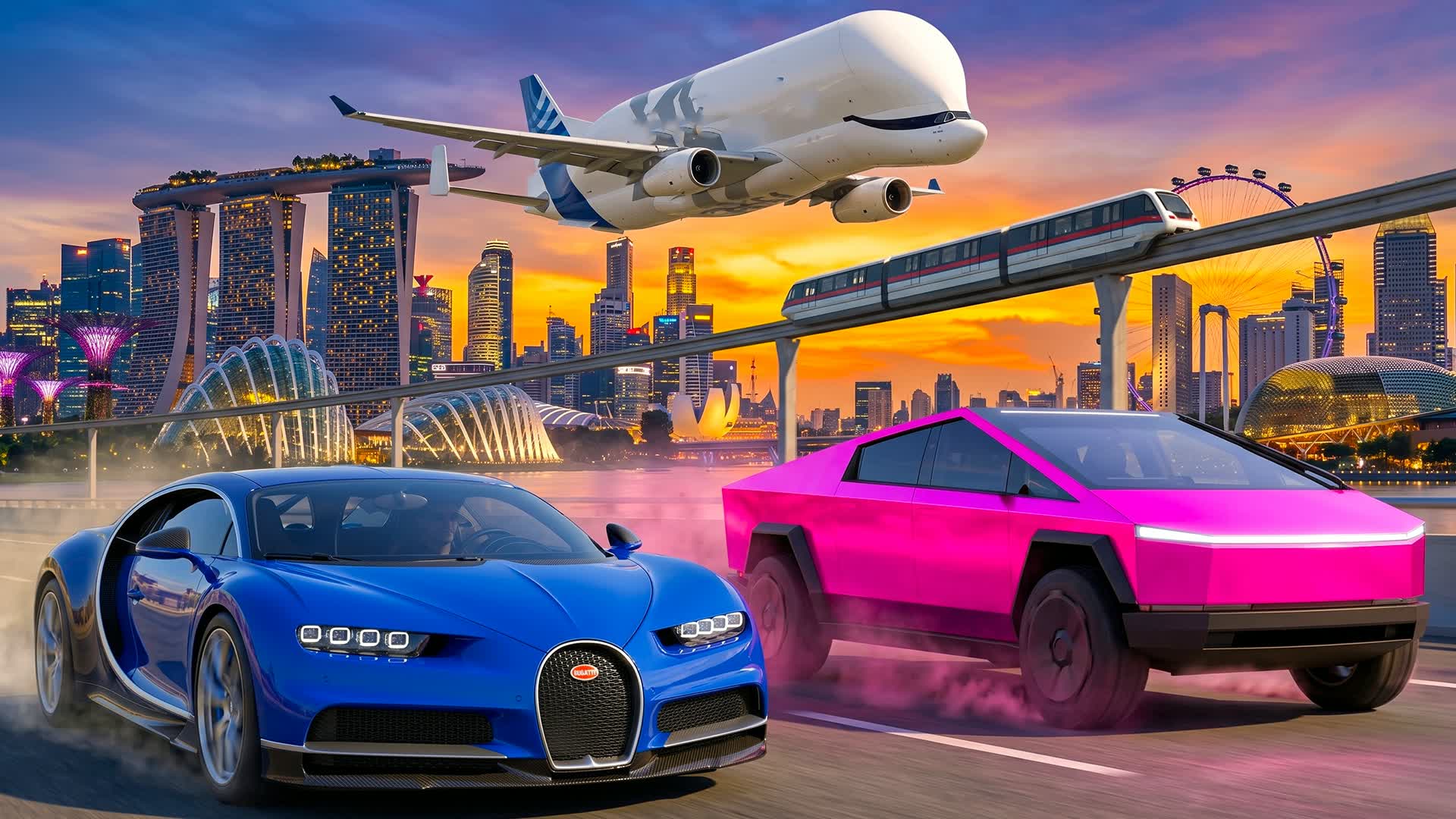 Skyline Supercar Showdown 🏎️✈️