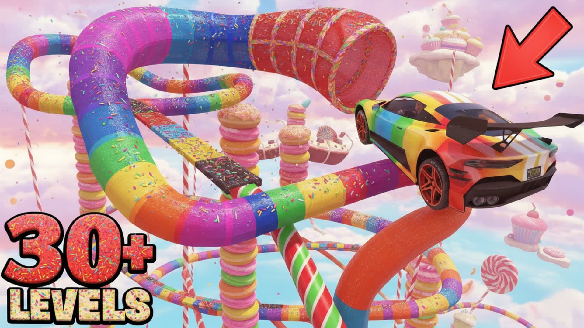 👑RAINBOW OBBY CAR PARKOUR👑