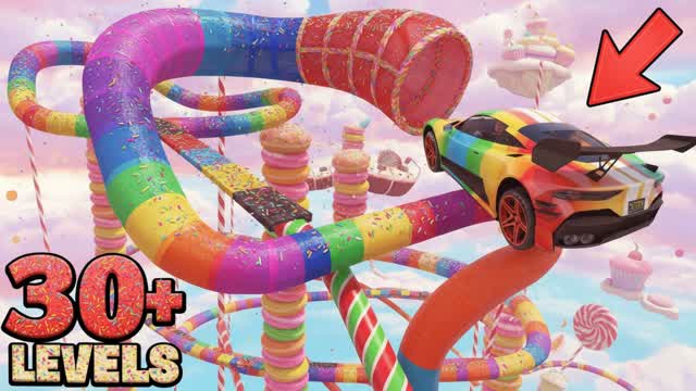 👑RAINBOW OBBY CAR PARKOUR👑