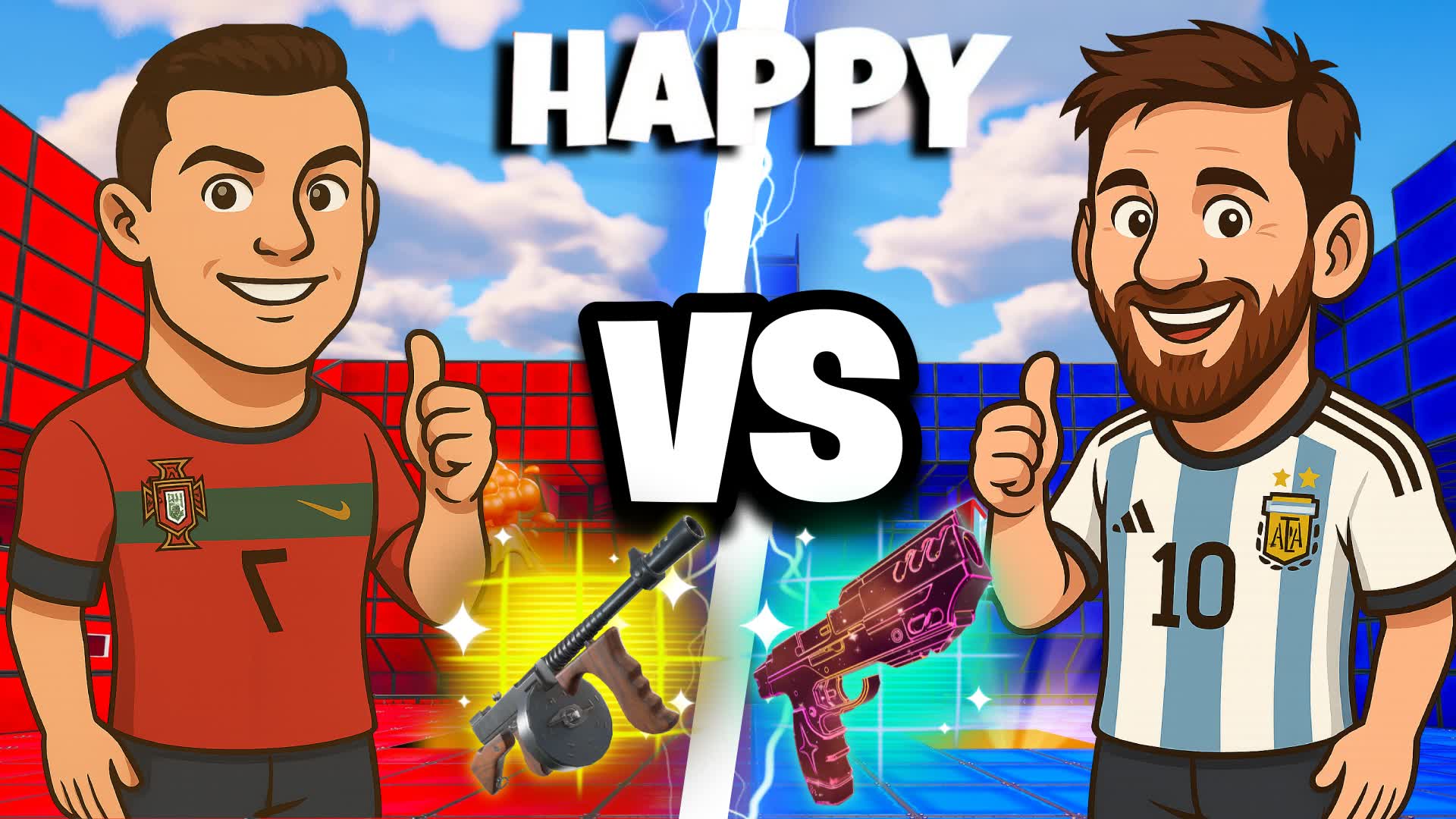 COOL 😎 RED VS BLUE ALL GUND 🔴🔵