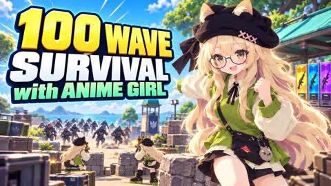 100 WAVE SURVIVAL with ANIME GIRL