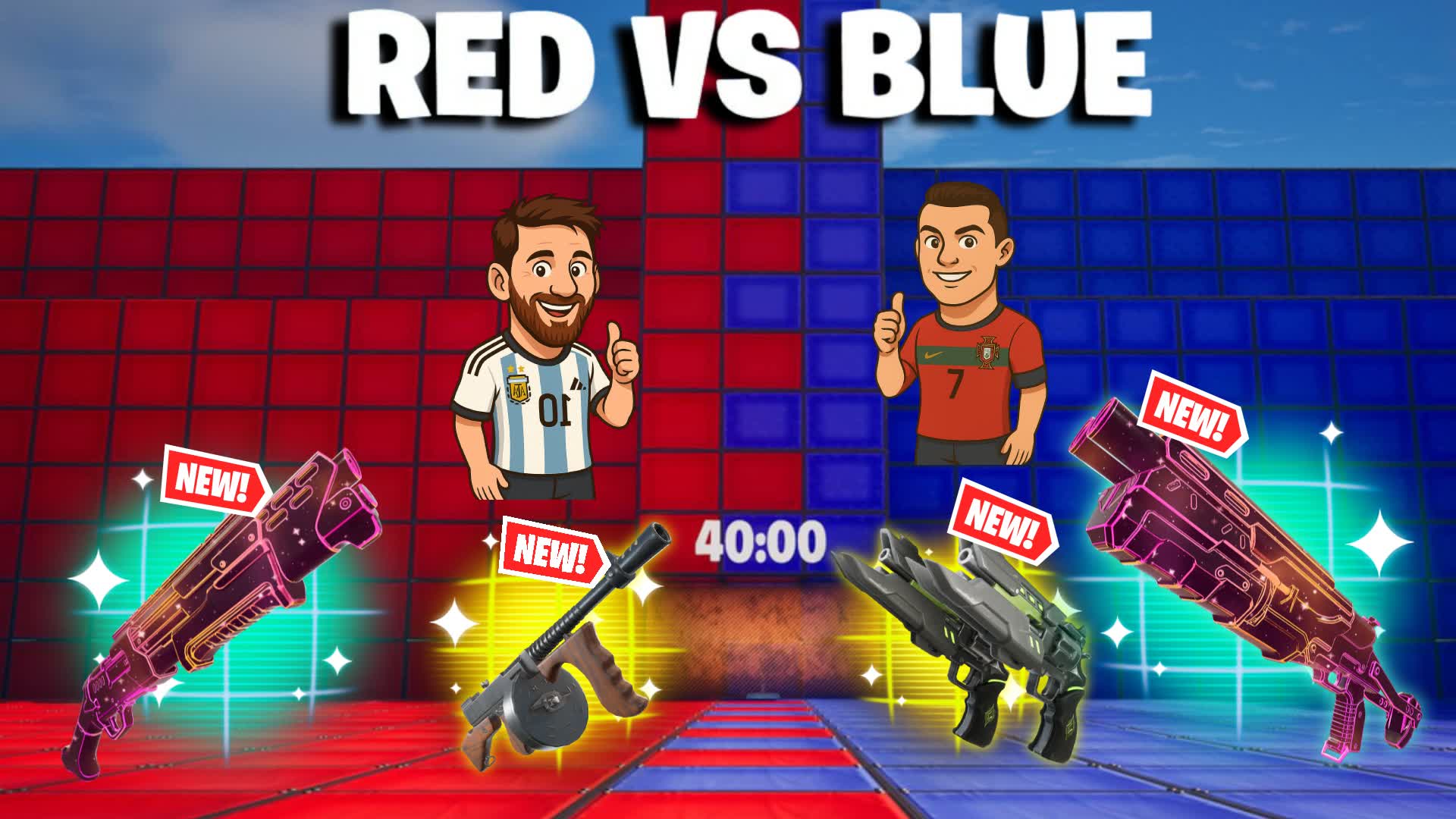 NOOB VS FULL PRO RED VS BLUE 🔴🔵
