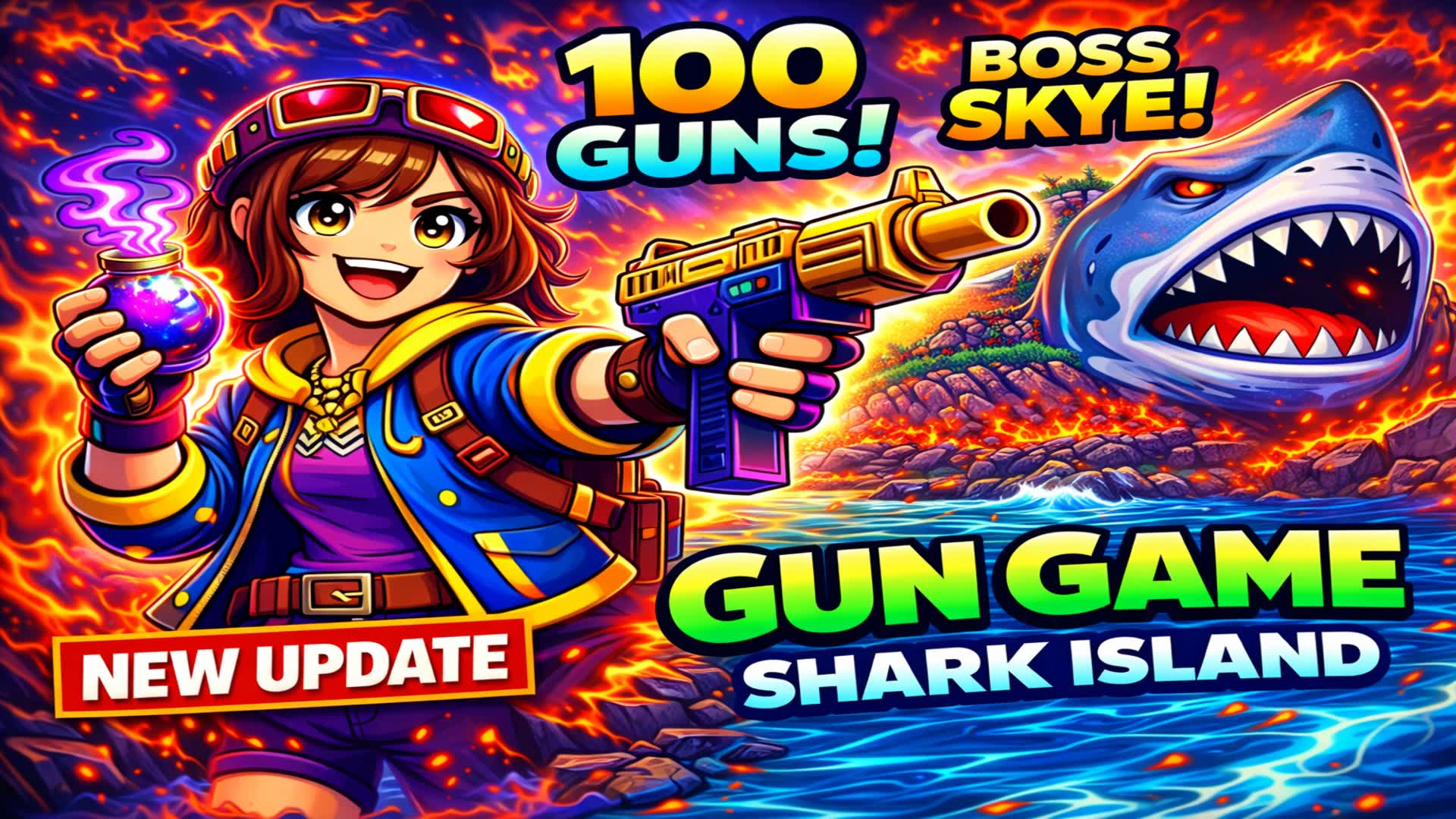 GUN GAME – SHARK ISLAND 💥🦈