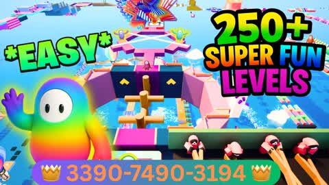🌈OBBY PARKOUR 250+ LEVELS FALL GUYS