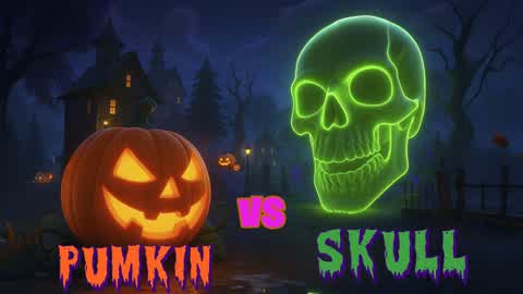 🎃 PUMKIN vs SKULL 💀 HALLOWEEN FIGHT