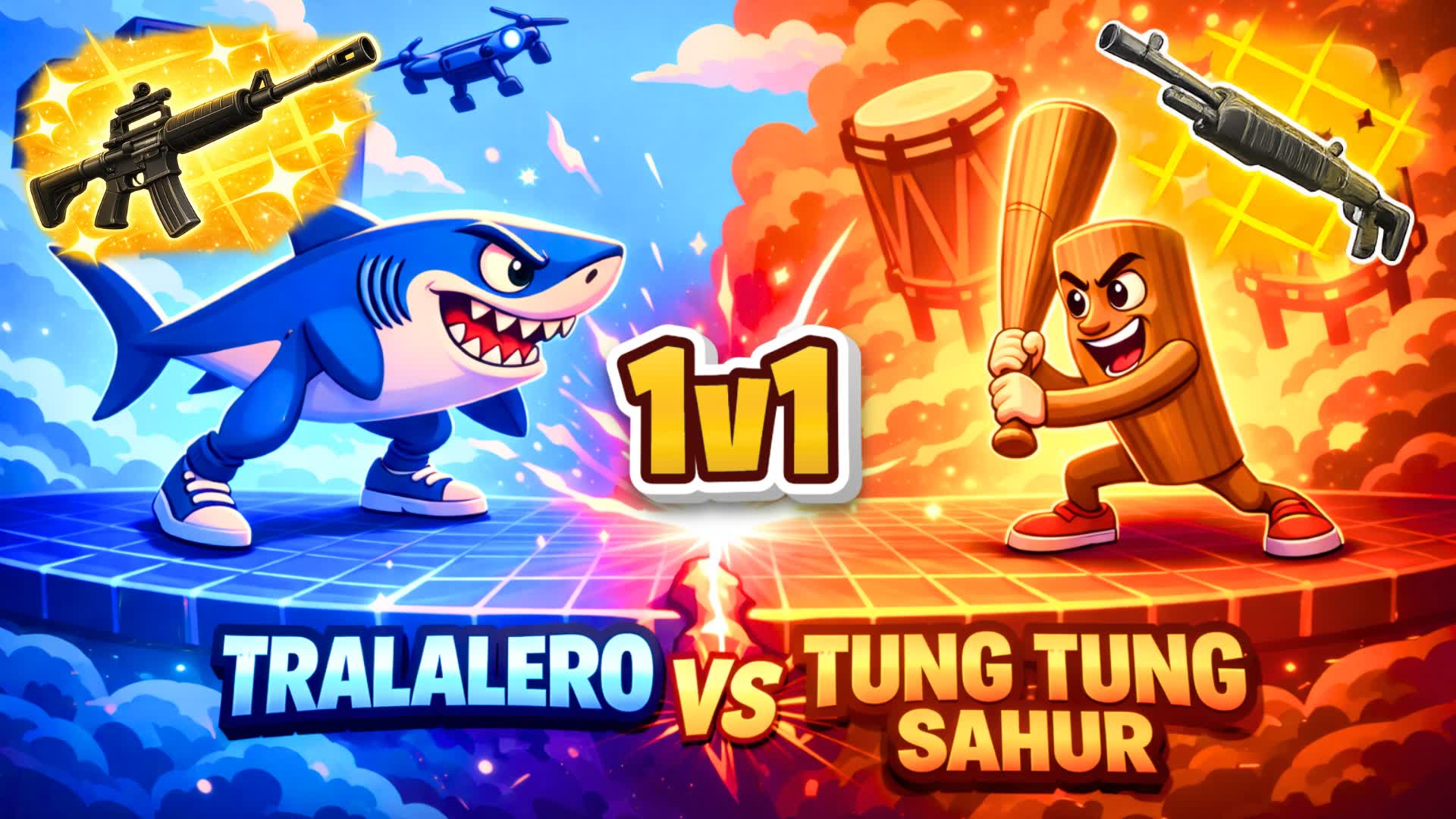 1V1 A BUILDFIGHT TRALALERO Vs TUNG SAHUR