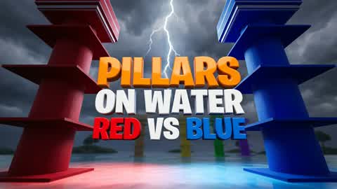PILLARS ON WATER REDvsBLUE