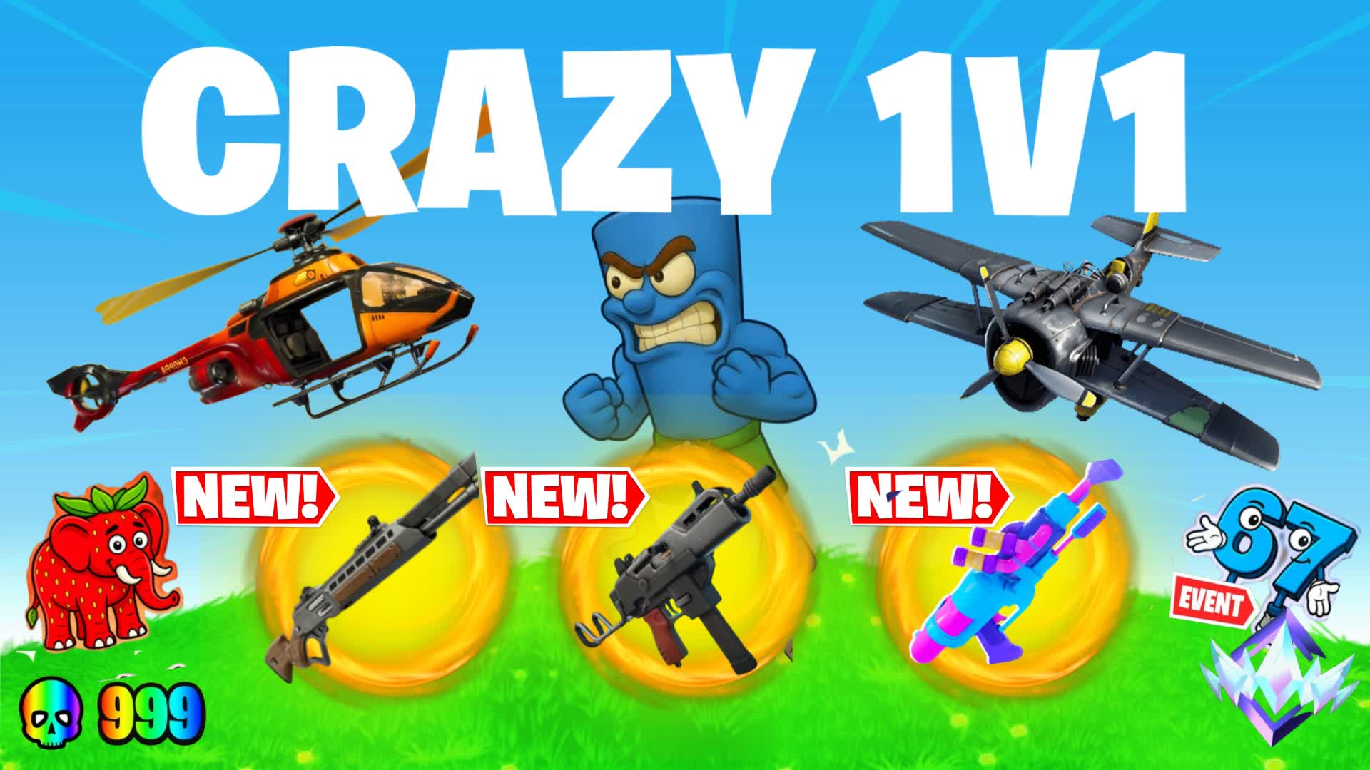 ⭐️ CRAZY FFA 1V1 🔫 ALL GUNS & RIDES