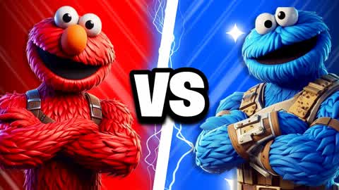 ELMO🔴 VS COOKIE MONSTER🍪RED VS BLUE