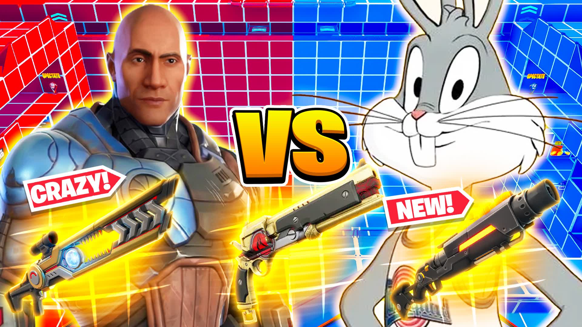 MUSCLE GUY VS RABBIT ⭐️ RED VS BLUE 🔴🔵