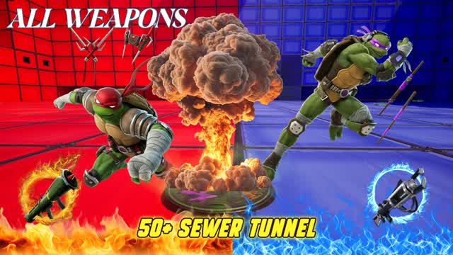 NUKE RED VS BLUE 🔴🔵 TMNT TUNNEL FIGHT