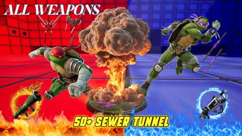 NUKE RED VS BLUE 🔴🔵 TMNT TUNNEL FIGHT