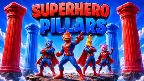 PILLARS WITH SUPERHEROS