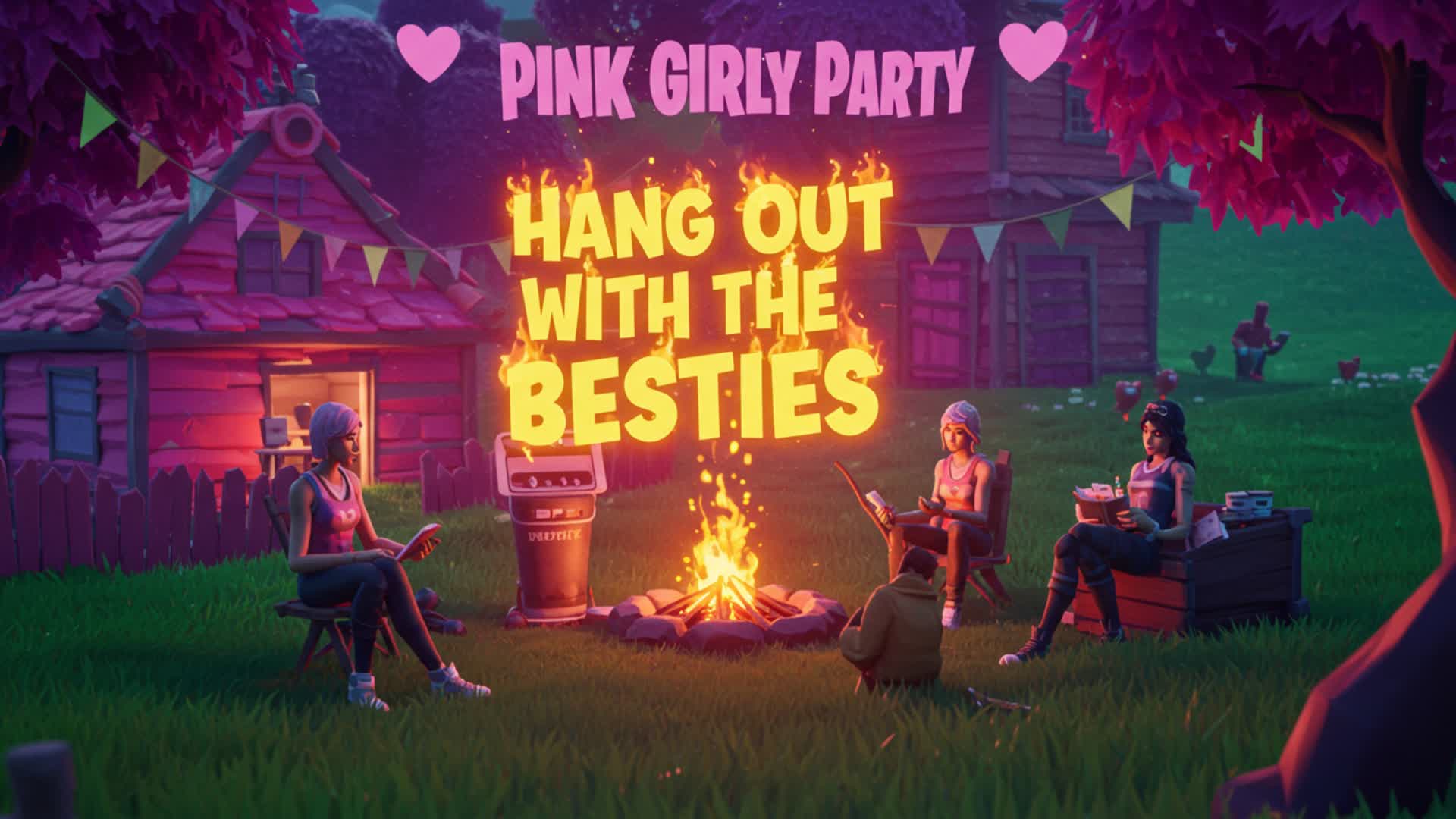 Pink Girly Party Island
