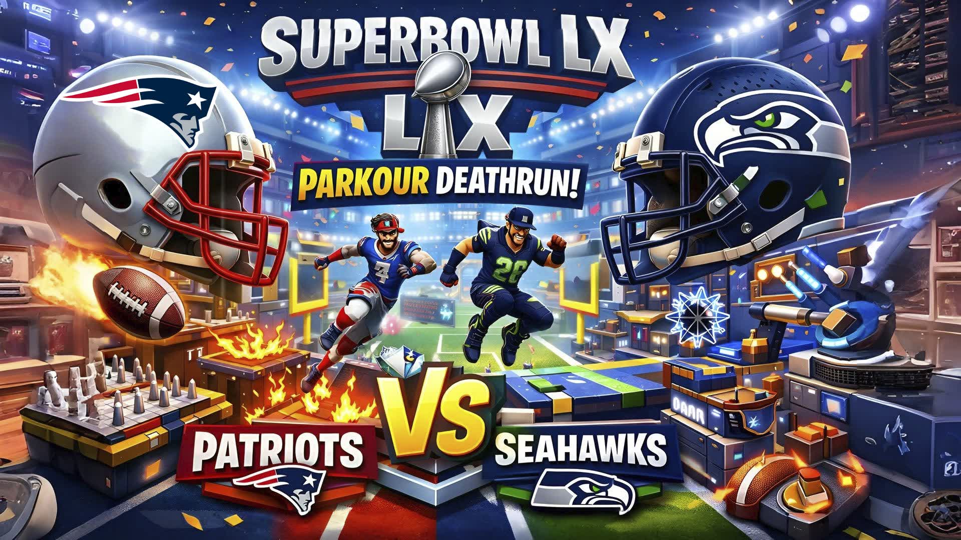 SUPER BOWL PARKOUR 🏈 PATRIOTS SEAHAWKS