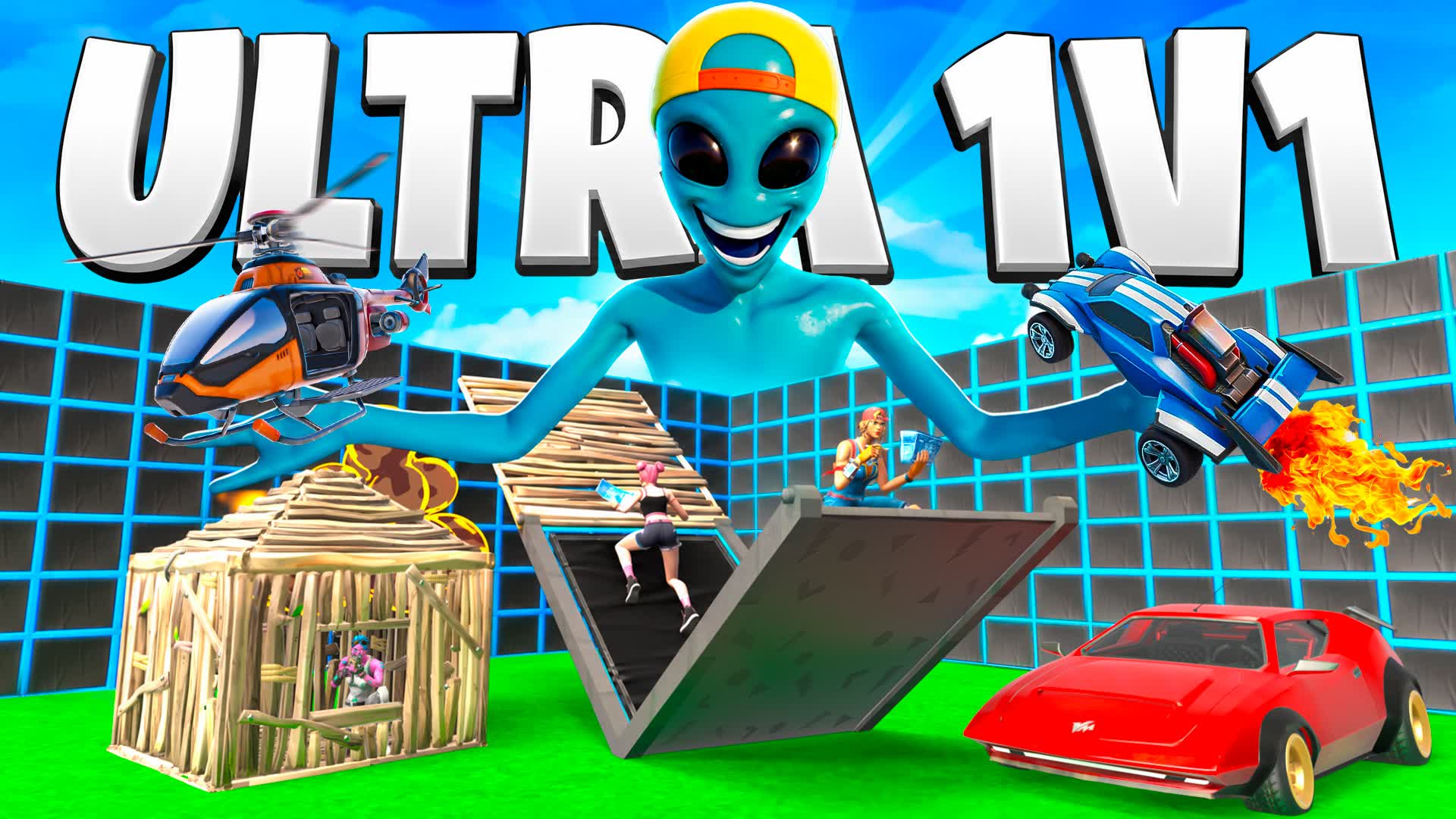 ULTRA 1V1 ALL GUNS & RED CARS RELOAD FFA