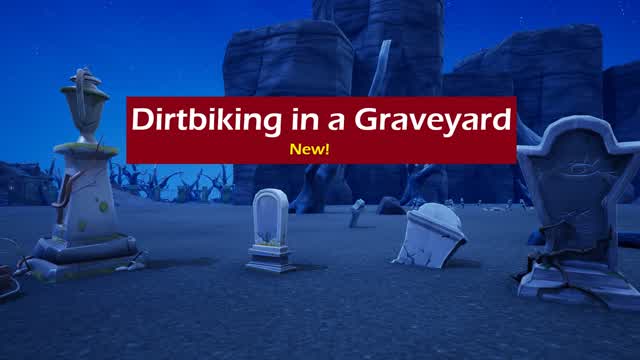 Dirt Bike in a Graveyard