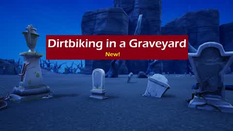 Dirt Bike in a Graveyard