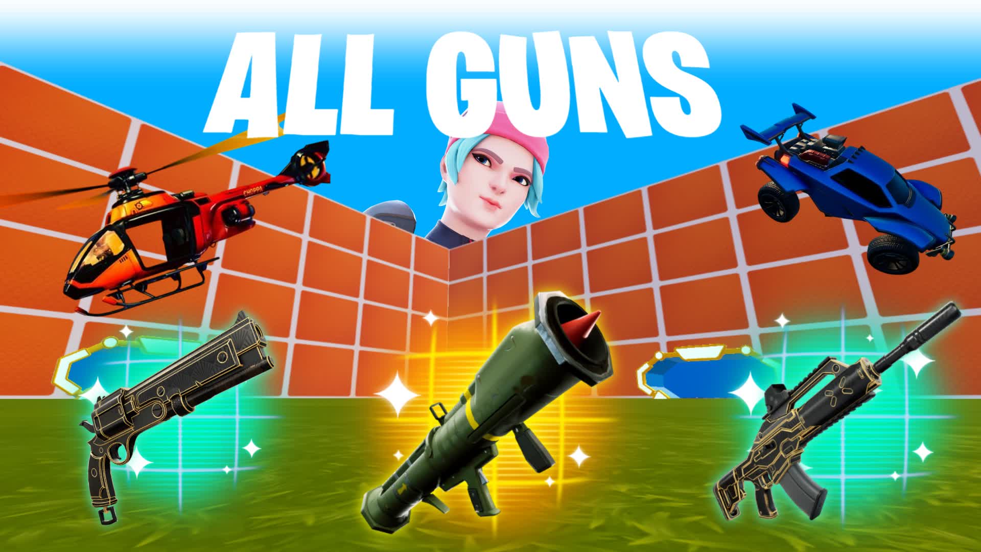 ALL WEAPONS AND VEHICLES 🔫 1V1 UNC