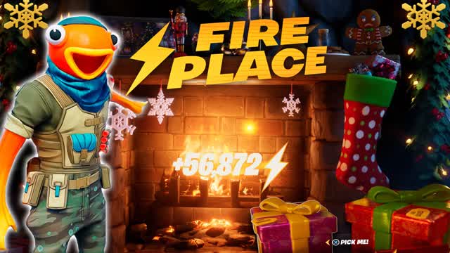 winterfest fireplace christmas cabin