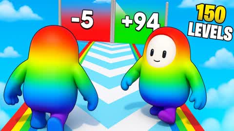 🌈FUNNY FALL GUYS 150+ OBBY PARKOUR