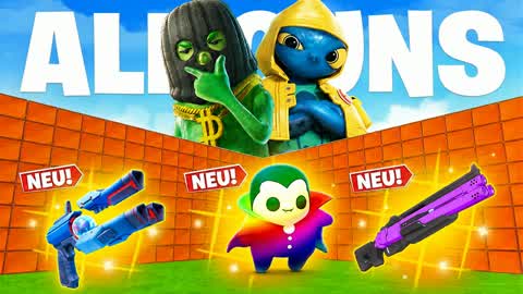 WANNABE ALL GUNS & VEHICLES — Fortnite Creative Insel