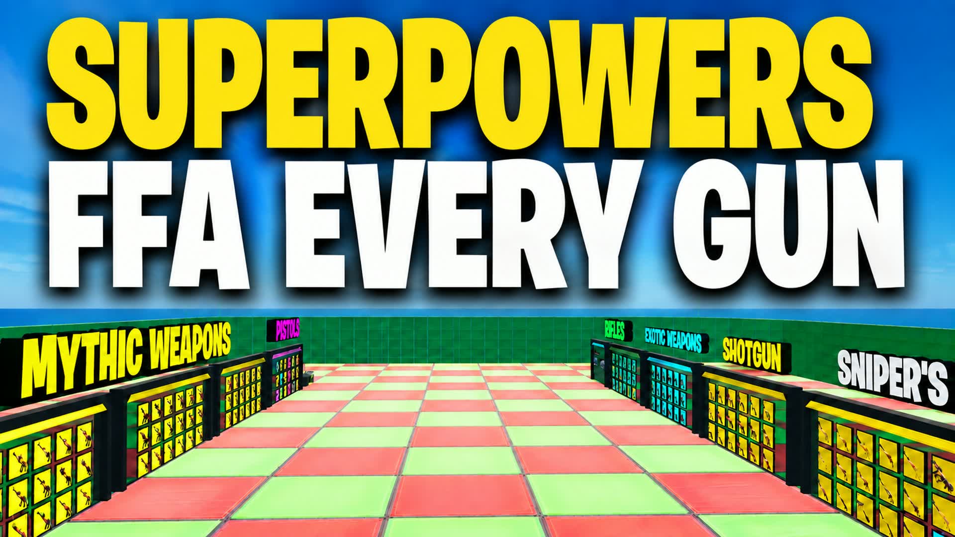 SUPER POWERS 1V1 FFA - EVERY GUN