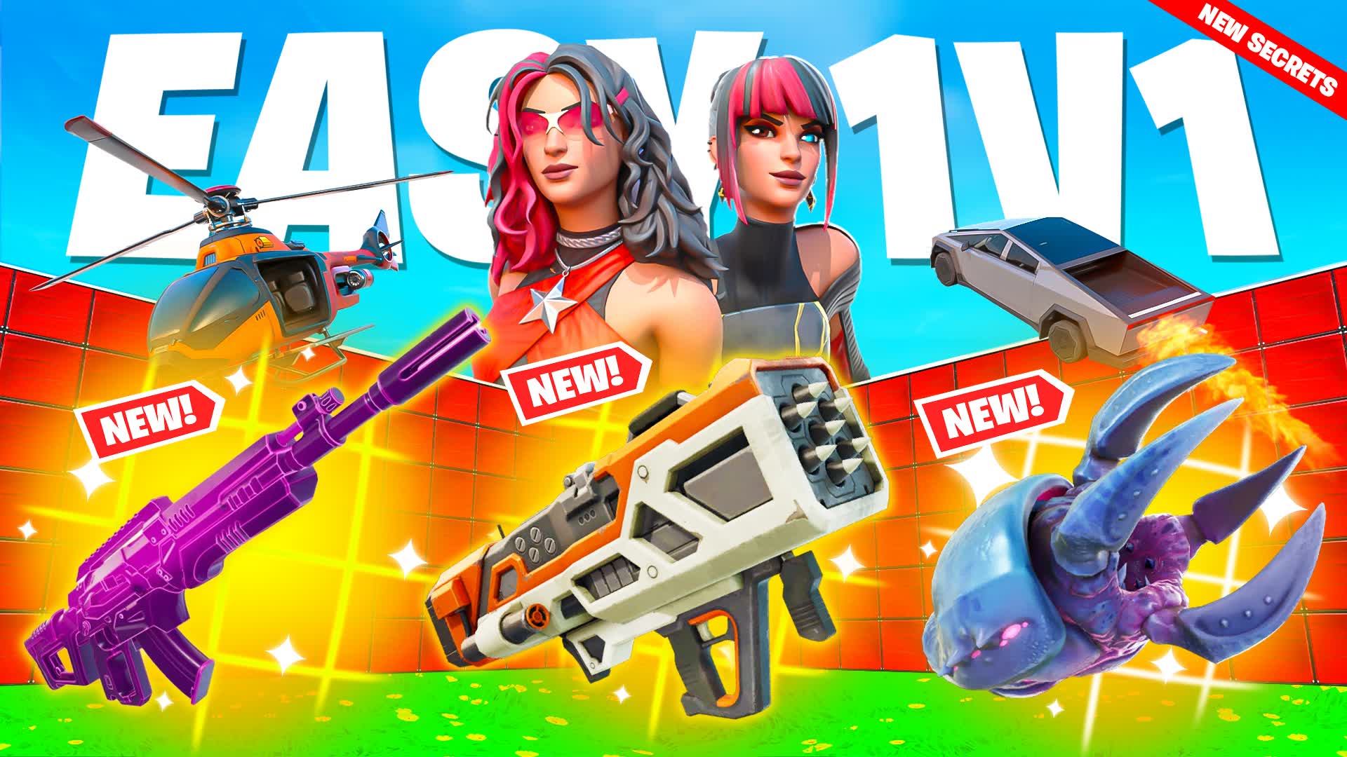 EASY 1V1 🎯 ALL GUNS & VEHICLES 🎯