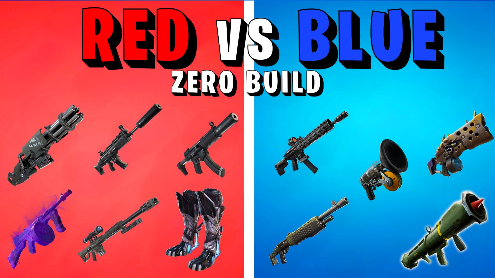 NO BUILD 🔴 RED VS BLUE 🔵 669217506836 by ferjusyt Fortnite Creative