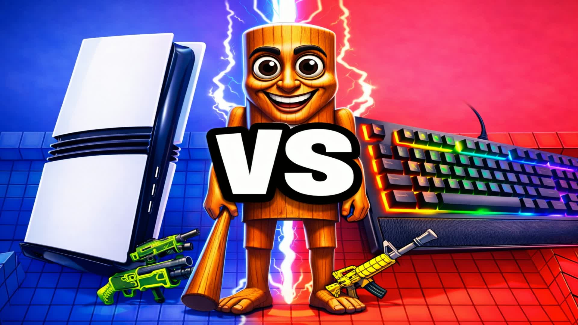 いい赤と青のコンソール対キーボード🔴🔵